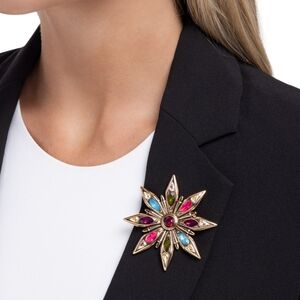 Elegant Multicolor Starburst Brooch